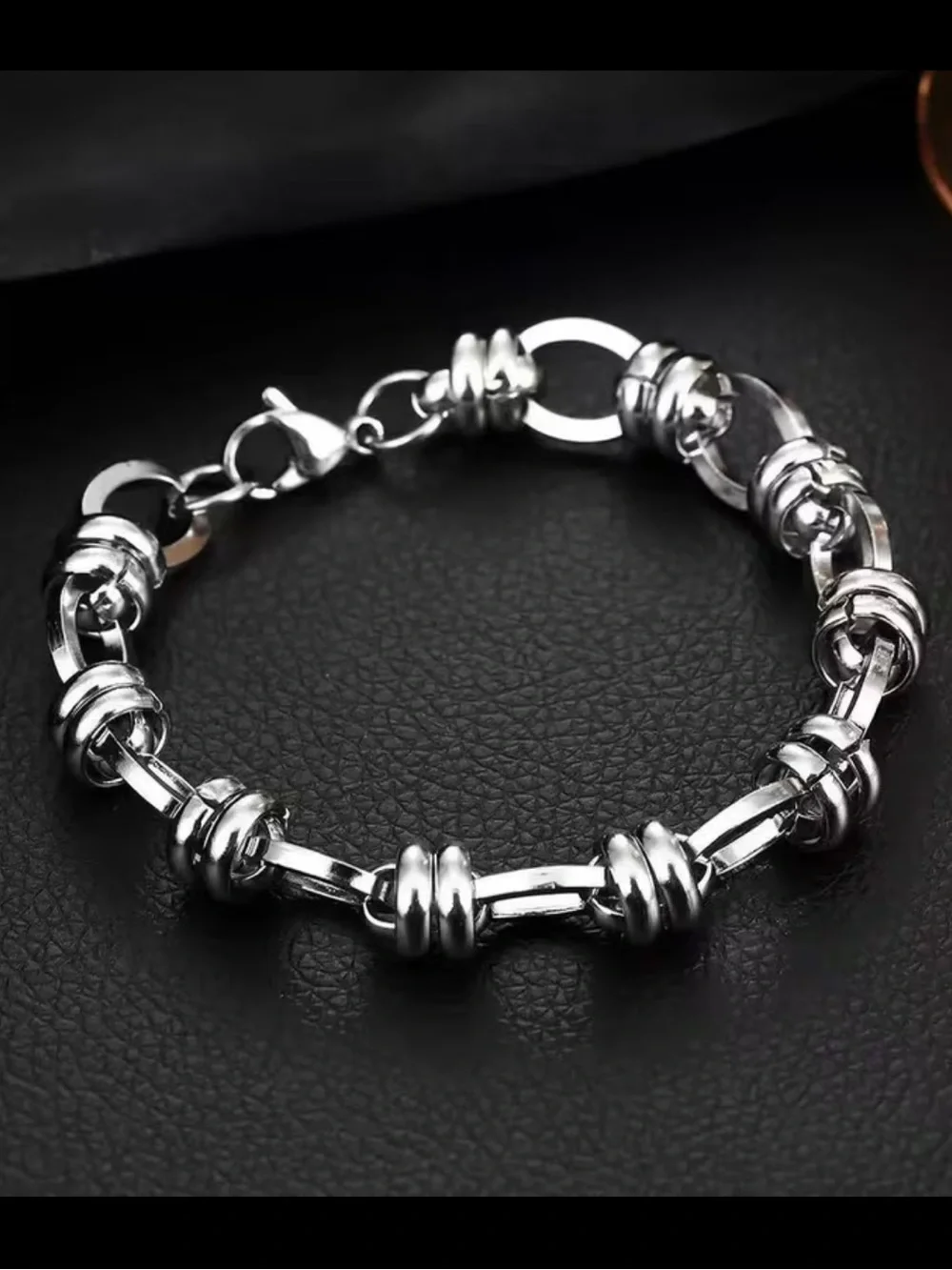 Solid 304 Stainless Steel Interlocking Link Bracelet | Unisex Silver Chain